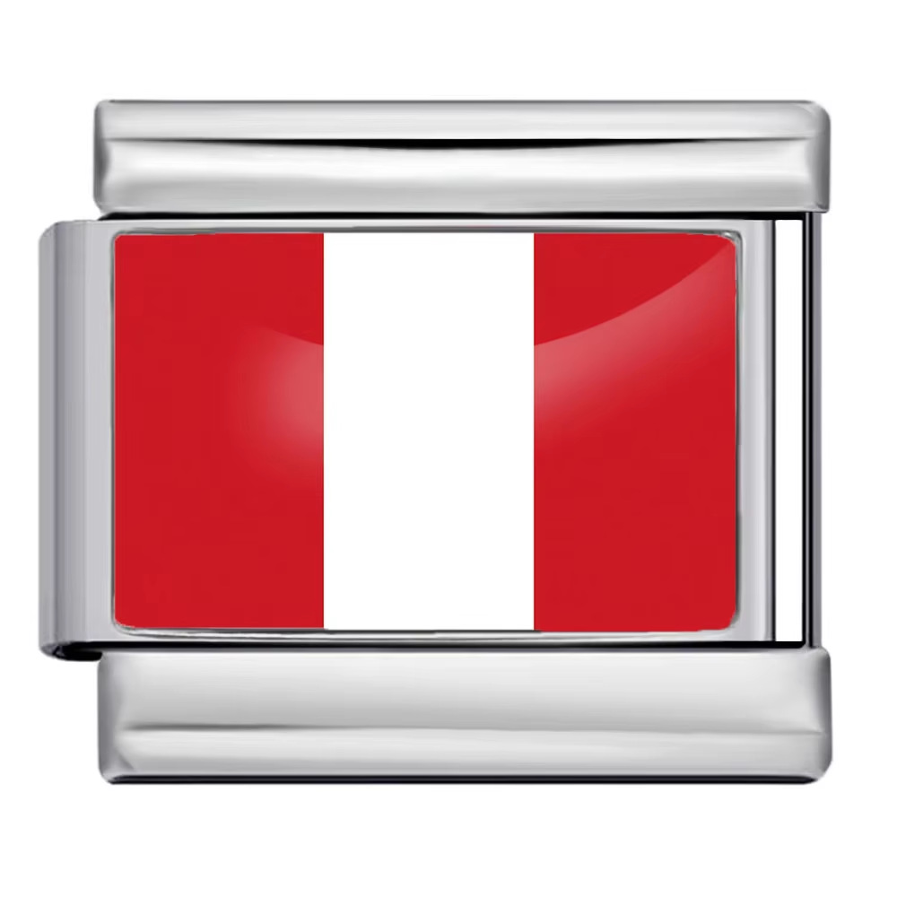 Hot-selling new world flag photo epoxy series titanium steel DIY Italian modular bracelet accessories wholesale