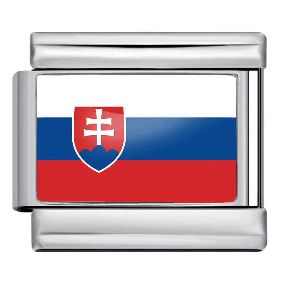 Hot-selling new world flag photo epoxy series titanium steel DIY Italian modular bracelet accessories wholesale