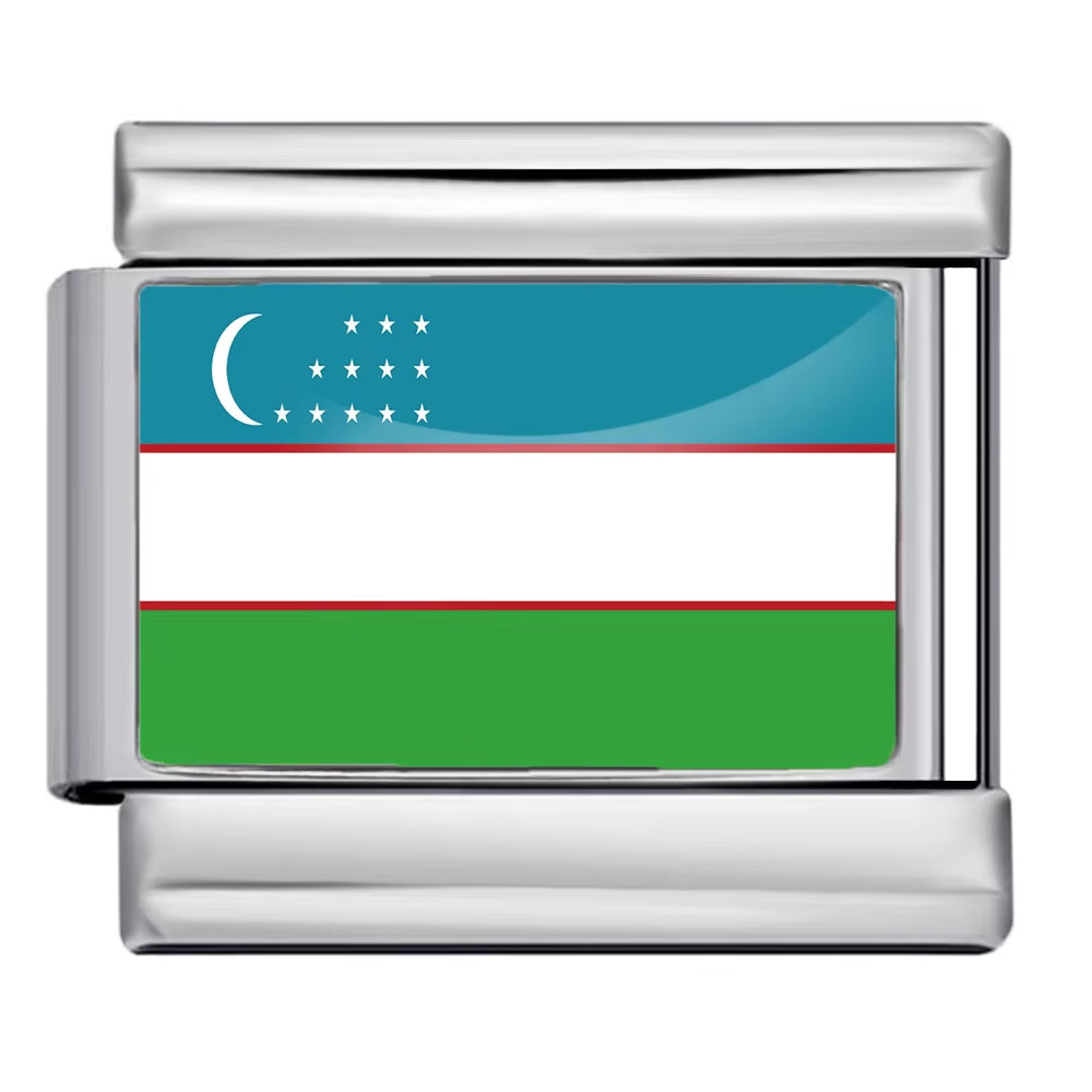 Hot-selling new world flag photo epoxy series titanium steel DIY Italian modular bracelet accessories wholesale