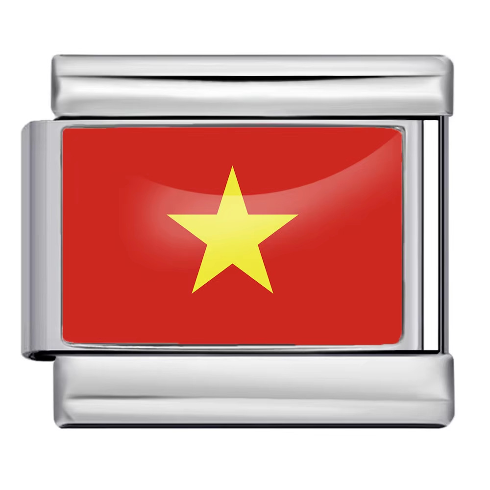Hot-selling new world flag photo epoxy series titanium steel DIY Italian modular bracelet accessories wholesale