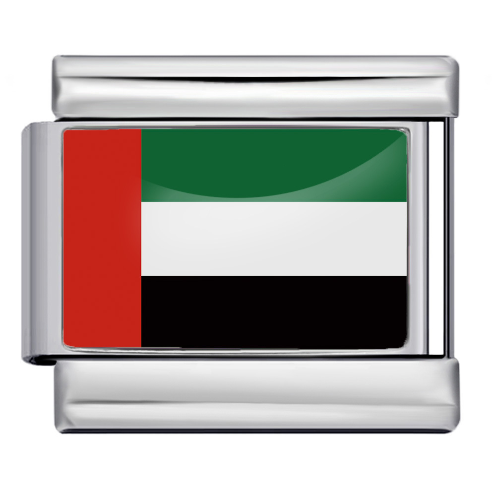 Hot-selling new world flag photo epoxy series titanium steel DIY Italian modular bracelet accessories wholesale