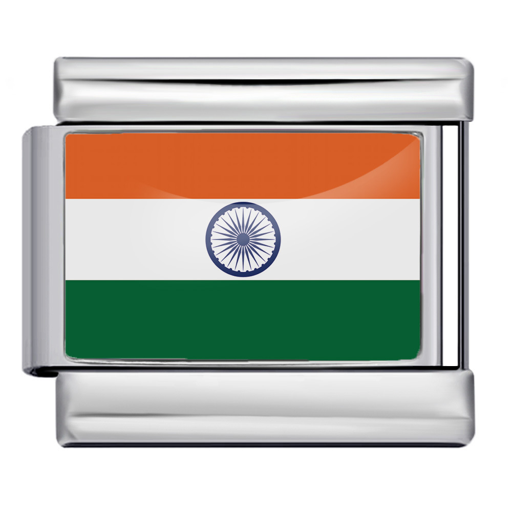 Hot-selling new world flag photo epoxy series titanium steel DIY Italian modular bracelet accessories wholesale