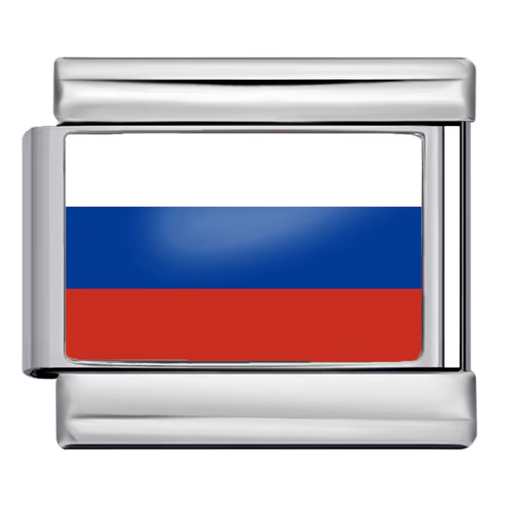 Hot-selling new world flag photo epoxy series titanium steel DIY Italian modular bracelet accessories wholesale