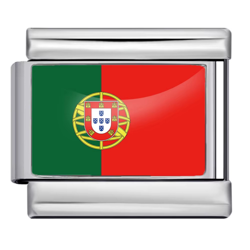 Hot-selling new world flag photo epoxy series titanium steel DIY Italian modular bracelet accessories wholesale