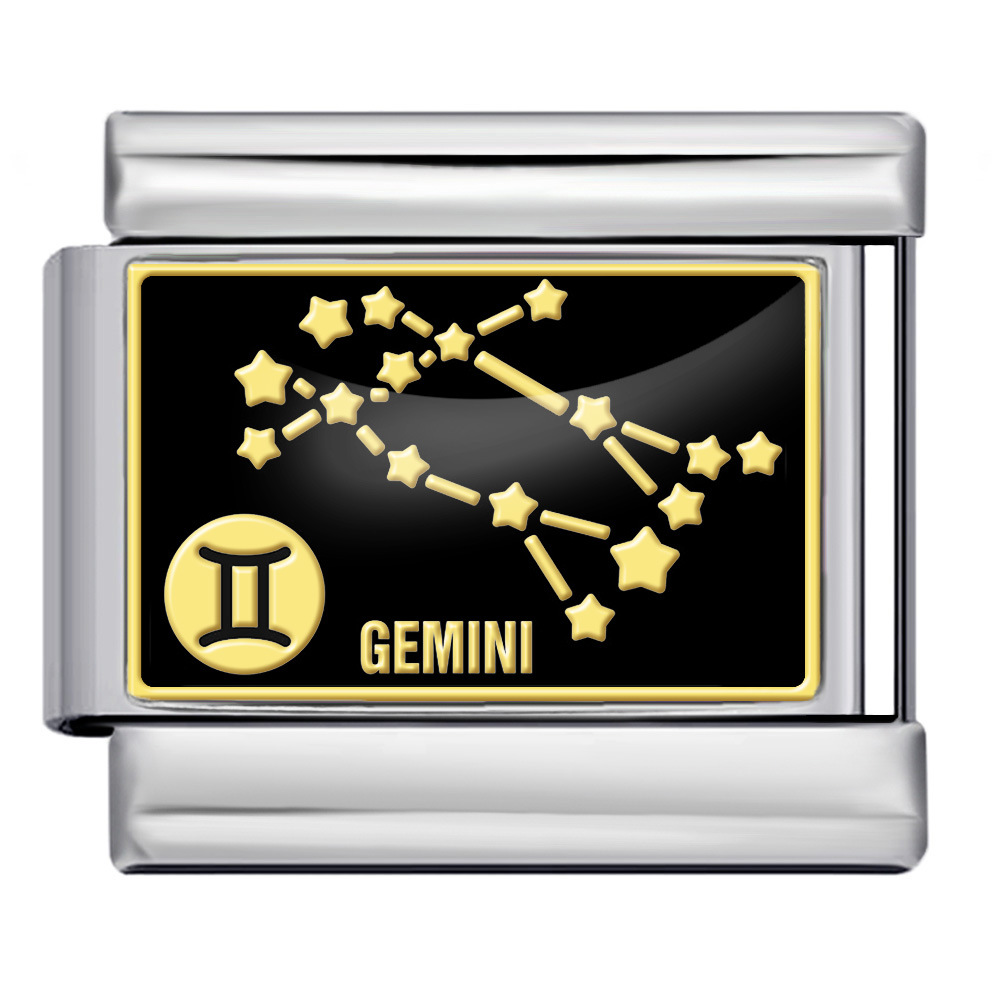 New Picture Printing 12 Constellation Italian Modular Bracelet, Titanium Steel Welded DIY Elastic Personalized Bracelet