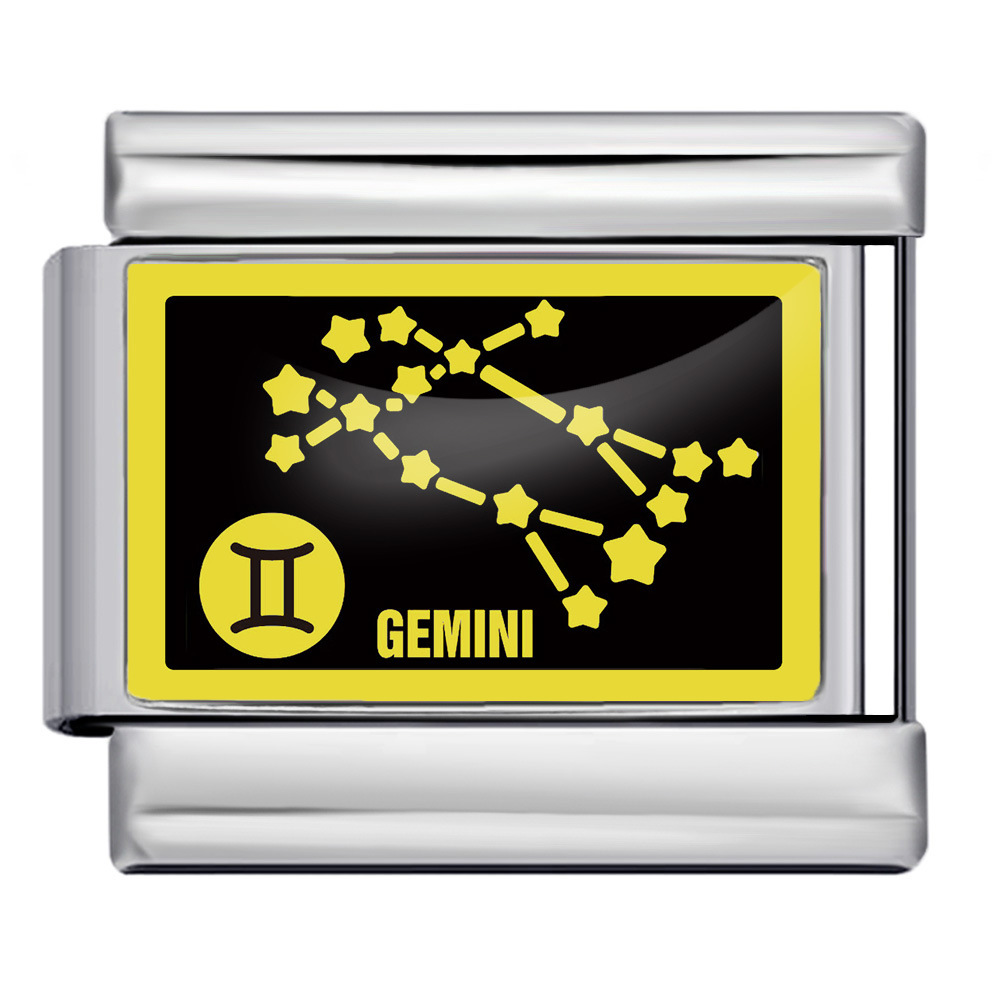 New Picture Printing 12 Constellation Italian Modular Bracelet, Titanium Steel Welded DIY Elastic Personalized Bracelet