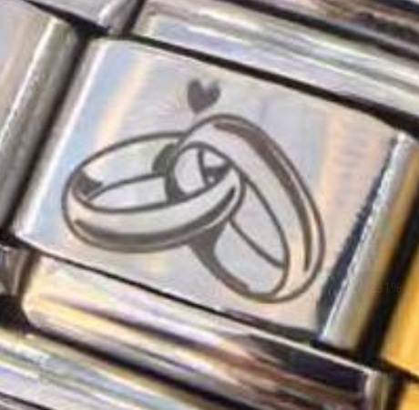 New Double Ring Series Laser Engraved Italian Modular Bracelet Stainless Steel DIY Fashion Bangle