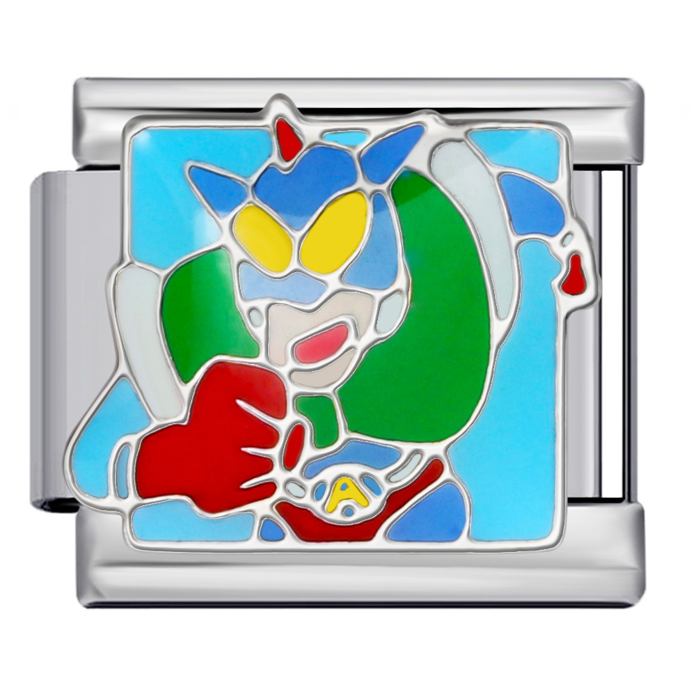 New Cartoon Character Italian Modular Bracelet, Stainless Steel Welded Cartoon Pattern DIY Elastic Patchwork Bangle
