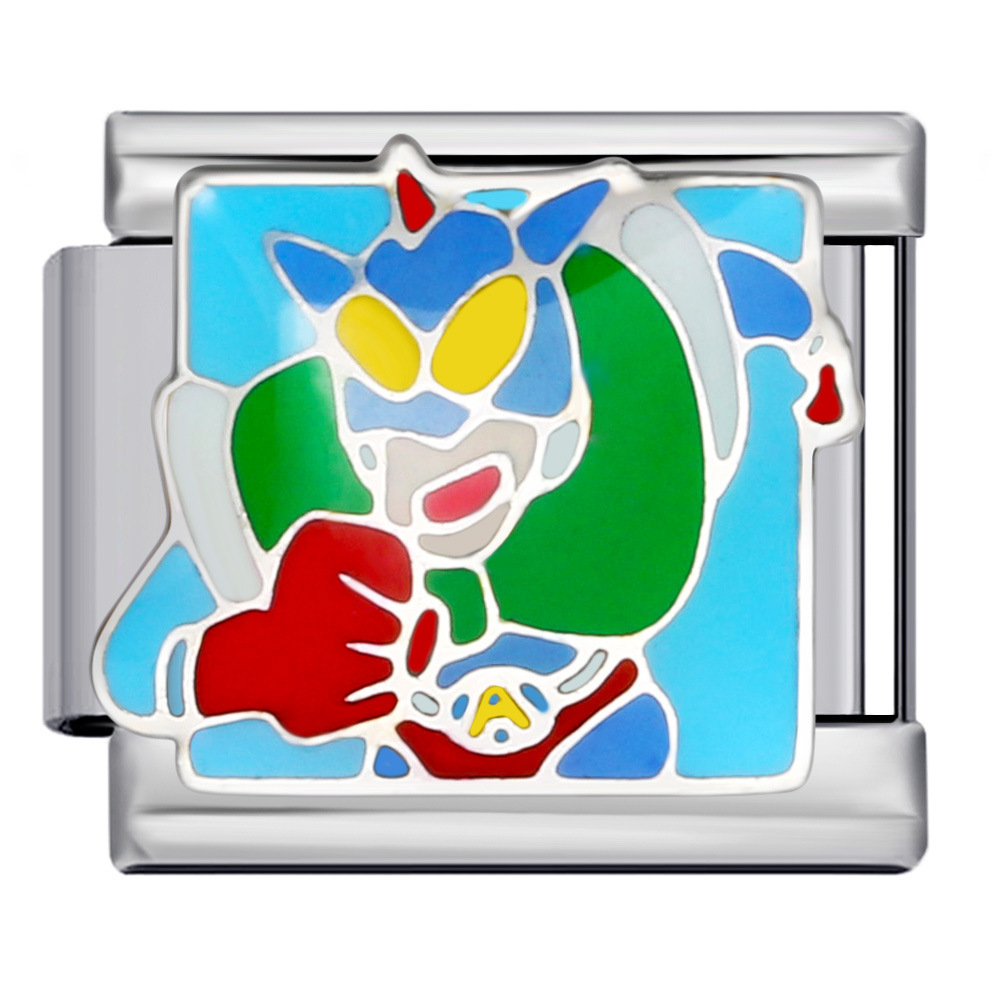 New Cartoon Character Italian Modular Bracelet, Stainless Steel Welded Cartoon Pattern DIY Elastic Patchwork Bangle