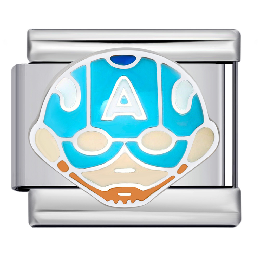 Italian modular bracelet with anime cartoon design, titanium steel welding, gold plating, and dripping patterns. DIY splicing bracelet accessories.