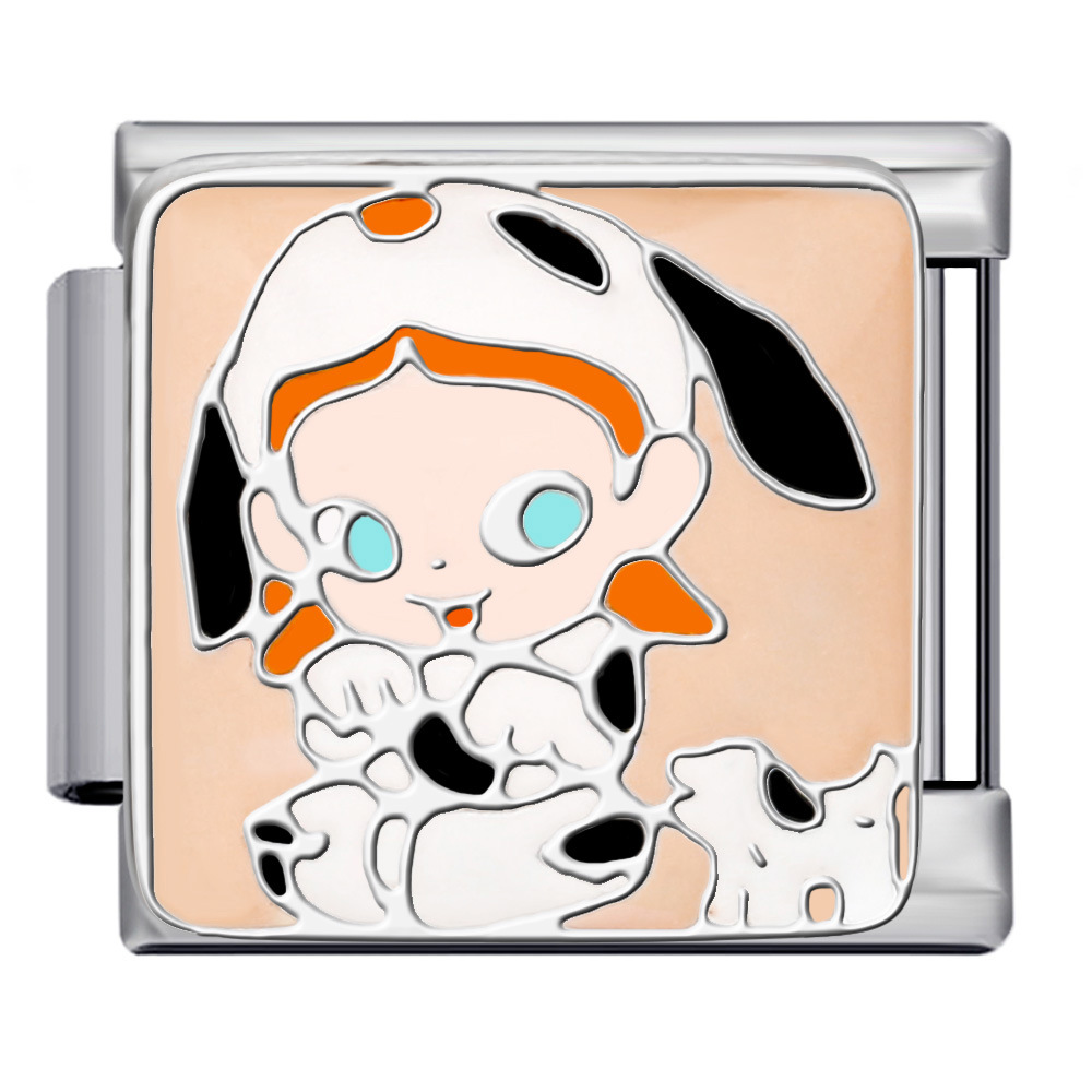 Cartoon character Italian modular bracelet stainless steel welded pattern DIY elastic splicing versatile bangle