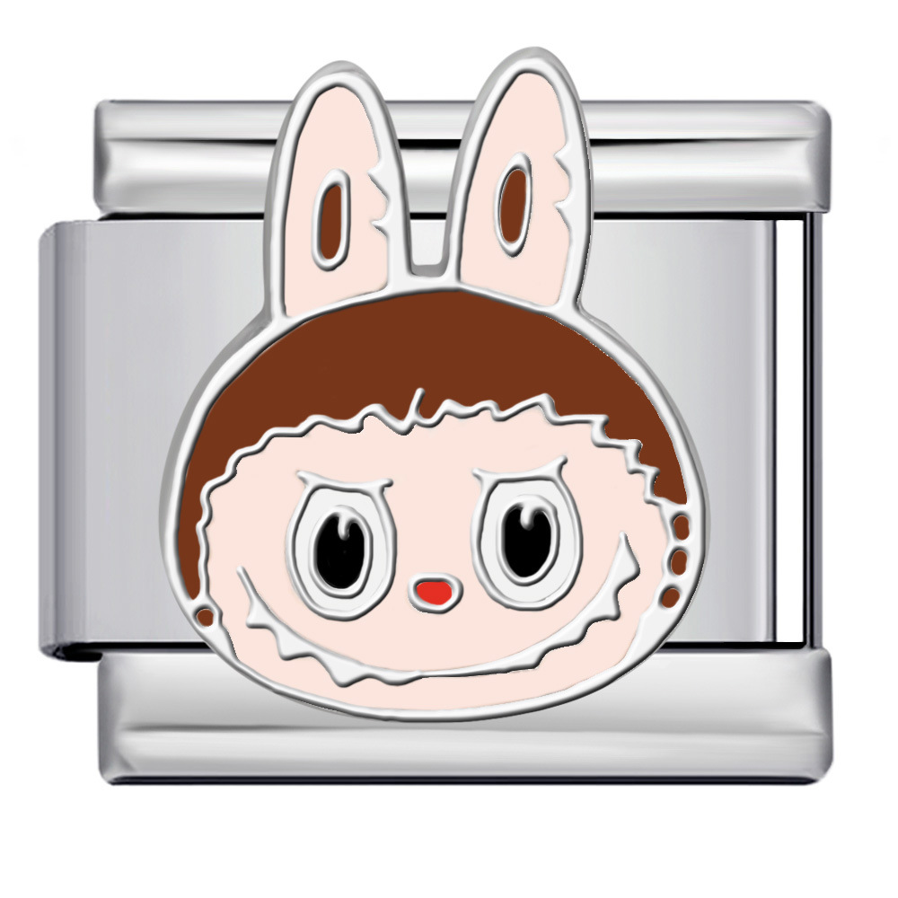 Cartoon character Italian modular bracelet stainless steel welded pattern DIY elastic splicing versatile bangle