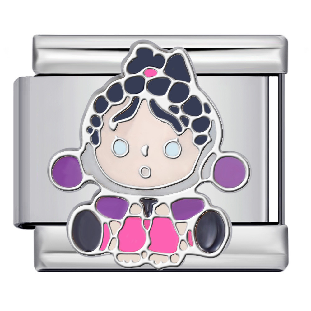 Cartoon character Italian modular bracelet stainless steel welded pattern DIY elastic splicing versatile bangle