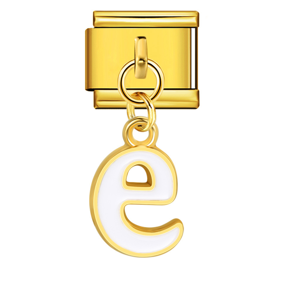 Gold-based, colorful drip-print letter Italian modular bracelet with titanium steel welded hook, fashionable and simple bracelet accessory.
