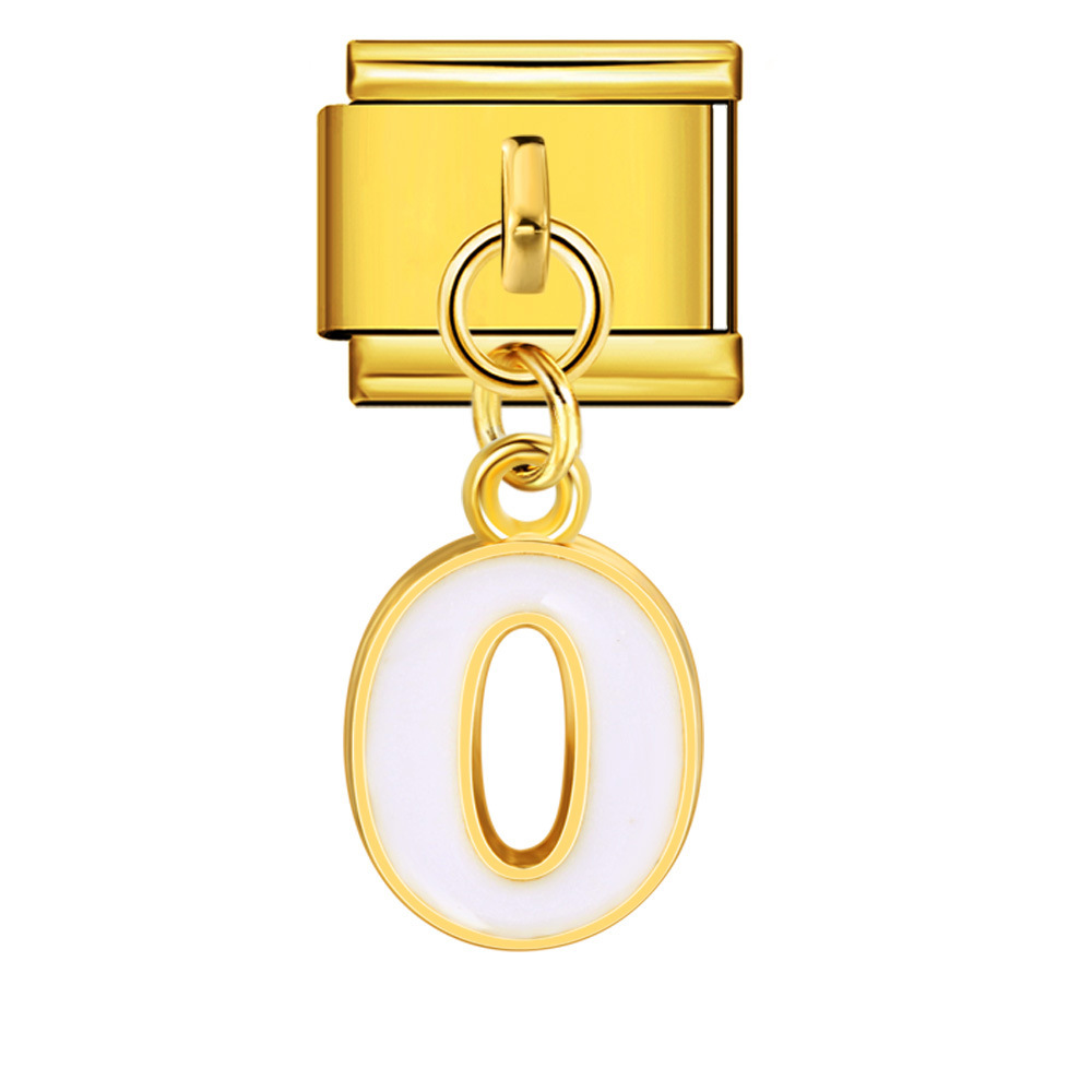 Gold-based, colorful drip-print letter Italian modular bracelet with titanium steel welded hook, fashionable and simple bracelet accessory.