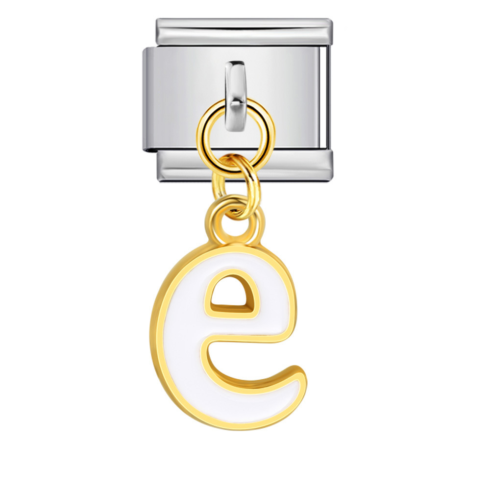 Silver base with colorful dripping lettering, Italian modular bracelet, titanium steel welded hook, fashionable and simple bracelet accessory.