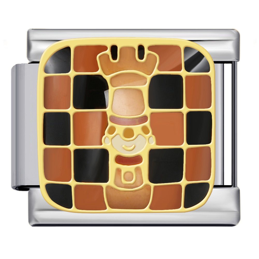 Cross-border best-selling Italian chess modular bracelet, titanium steel welded gold-plated oil-sprinkled DIY splicing bracelet.