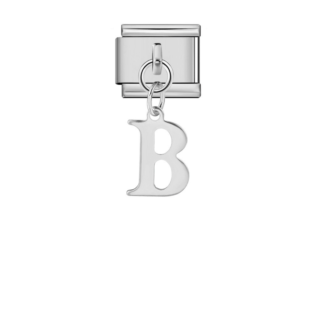 Silver minimalist letter Italian modular bracelet titanium steel handmade DIY hook elastic splicing bracelet accessories
