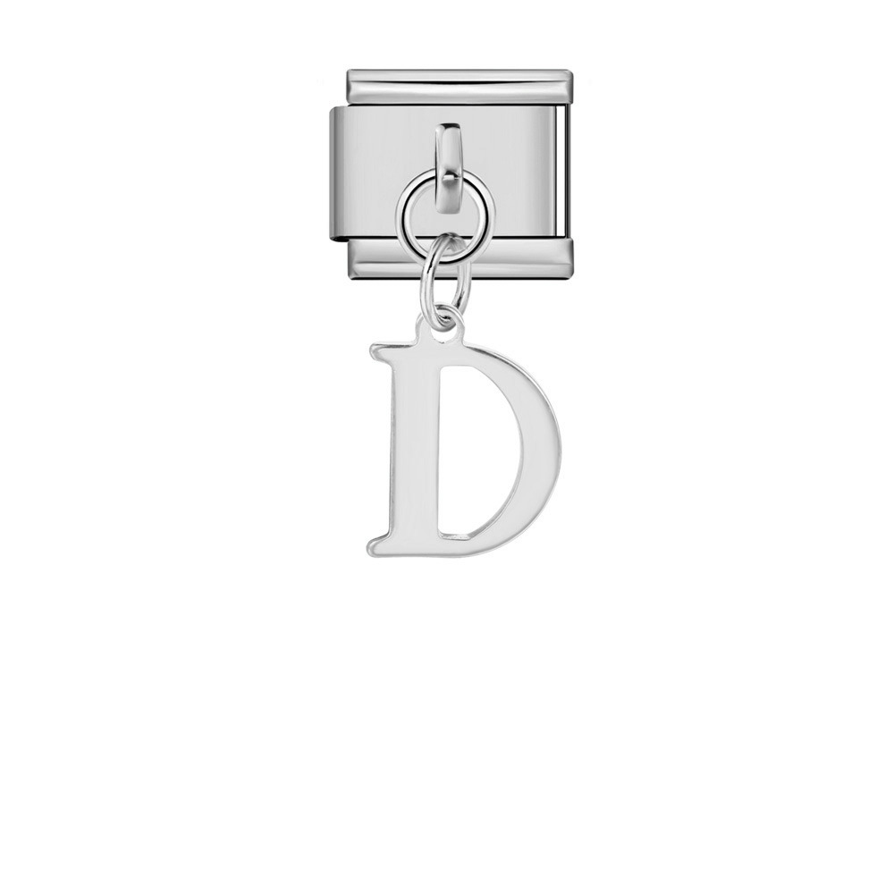Silver minimalist letter Italian modular bracelet titanium steel handmade DIY hook elastic splicing bracelet accessories
