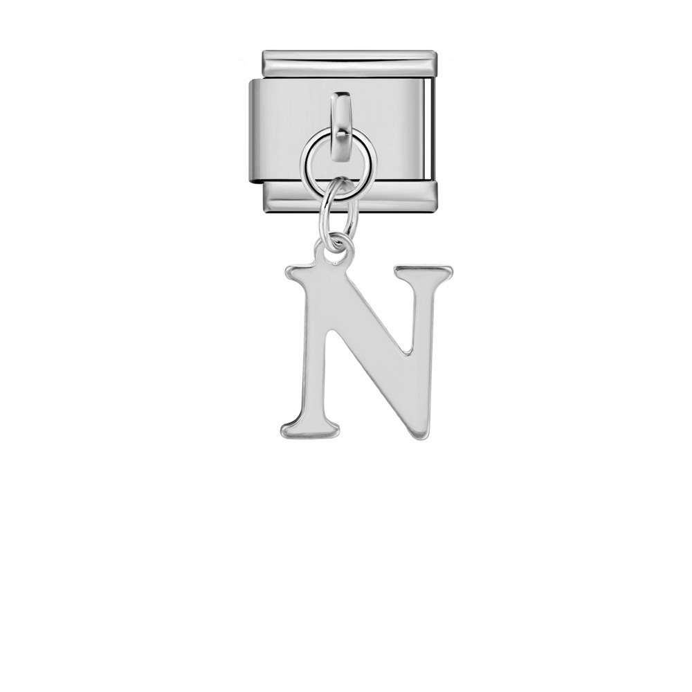 Silver minimalist letter Italian modular bracelet titanium steel handmade DIY hook elastic splicing bracelet accessories