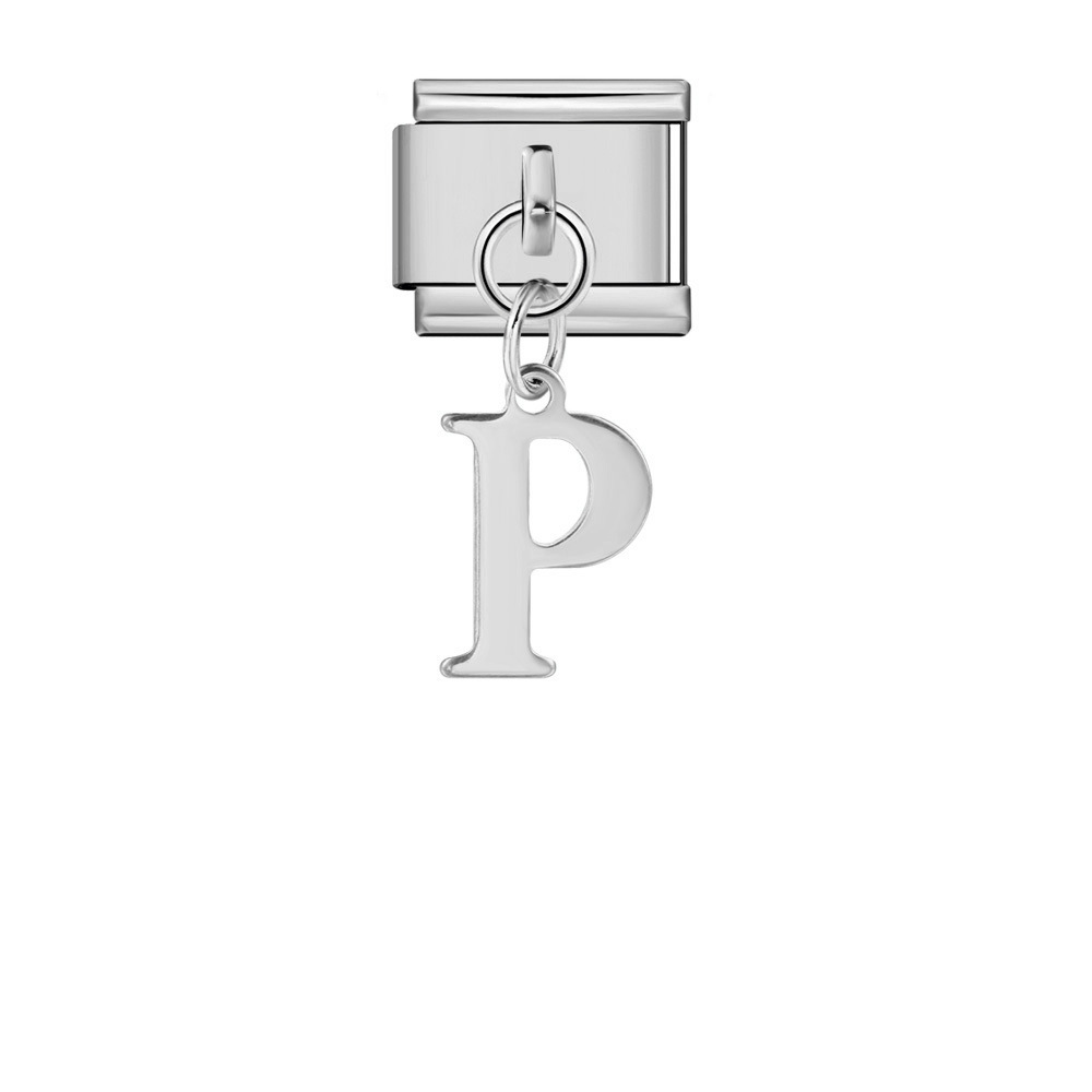 Silver minimalist letter Italian modular bracelet titanium steel handmade DIY hook elastic splicing bracelet accessories