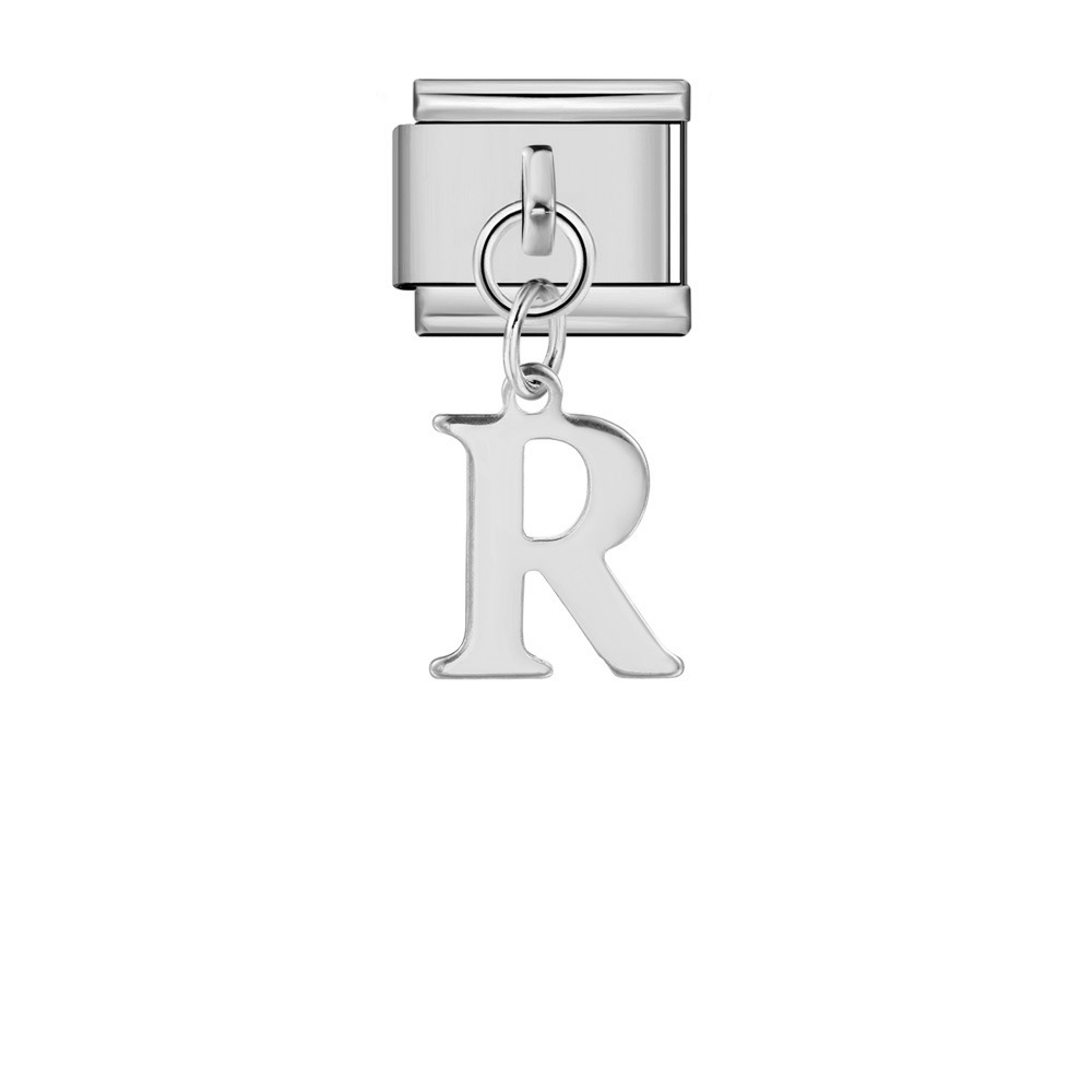 Silver minimalist letter Italian modular bracelet titanium steel handmade DIY hook elastic splicing bracelet accessories