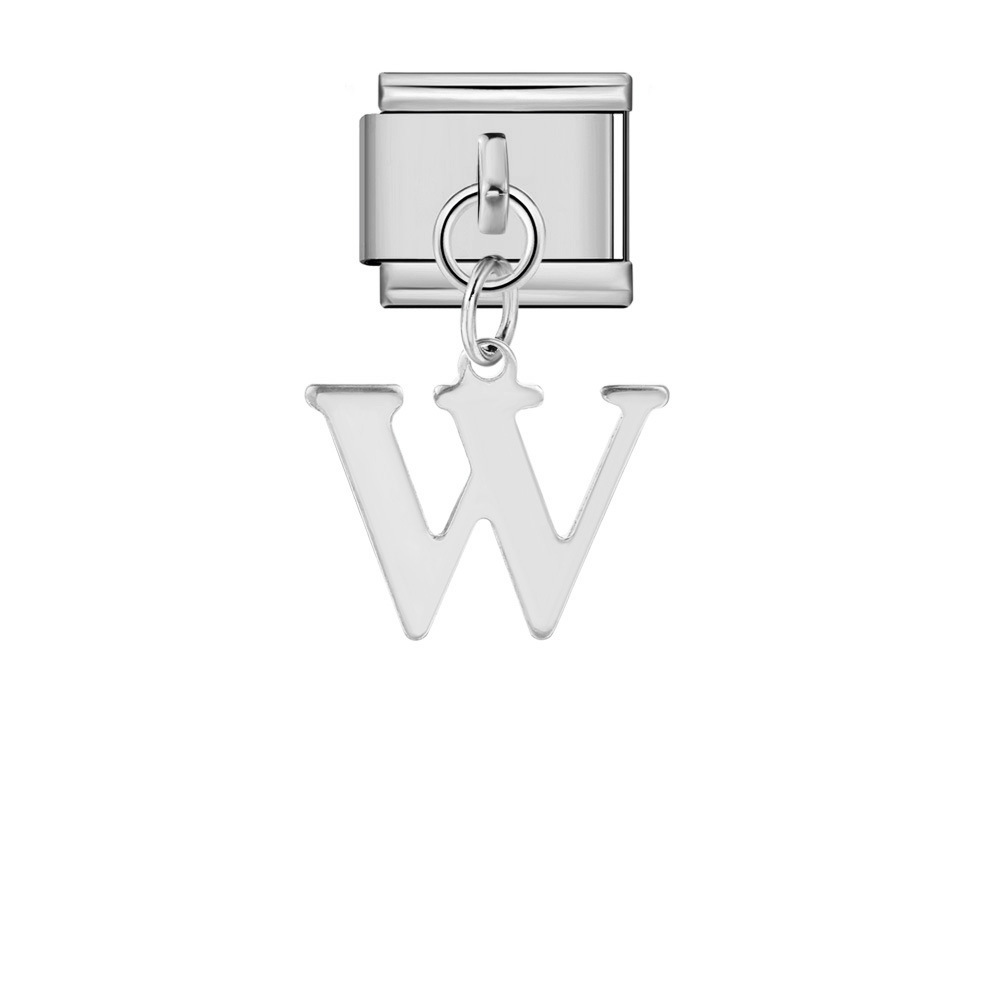 Silver minimalist letter Italian modular bracelet titanium steel handmade DIY hook elastic splicing bracelet accessories