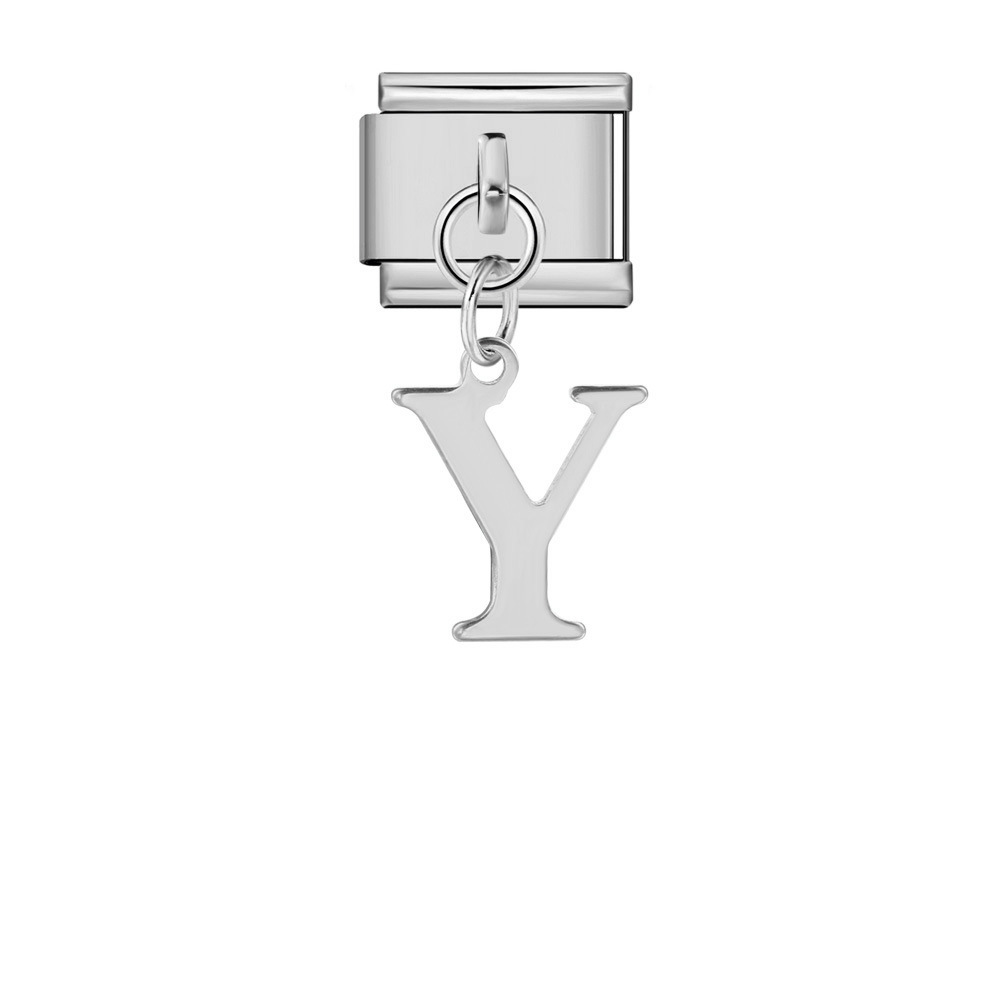 Silver minimalist letter Italian modular bracelet titanium steel handmade DIY hook elastic splicing bracelet accessories