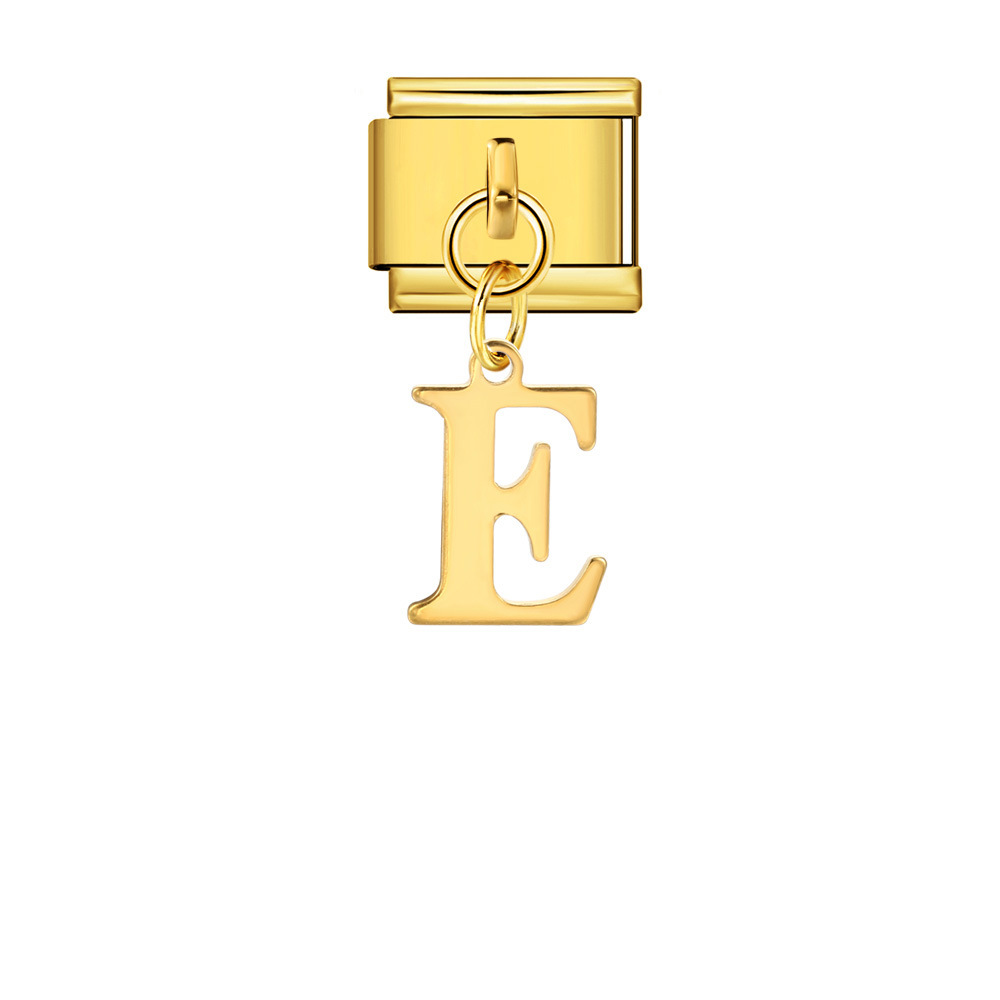 Gold minimalist letter Italian modular bracelet stainless steel handmade hook DIY splicing assembly bangle