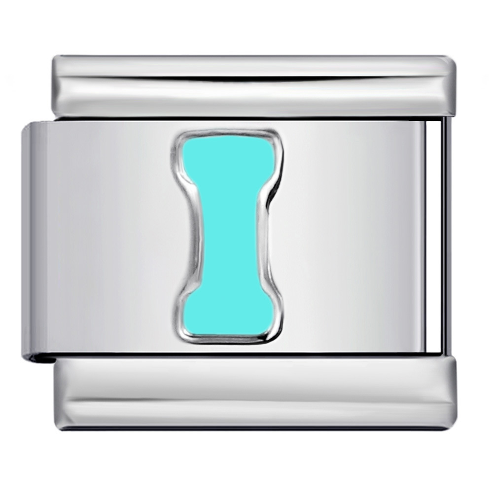 New titanium steel sky blue English letter series DIY elastic bracelet accessories Italian modular bracelet