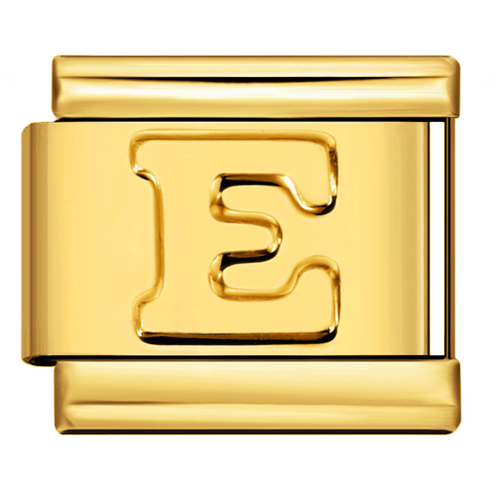 Gold concave letter series Italian modular bracelet titanium steel stamping DIY elastic splicing bracelet accessories