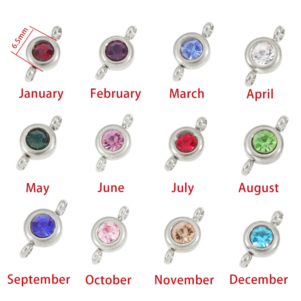 Double-hook 12 Birthstone Italian Modular Bracelet Creative DIY Elastic Spliced Titanium Steel Watch Strap Chain