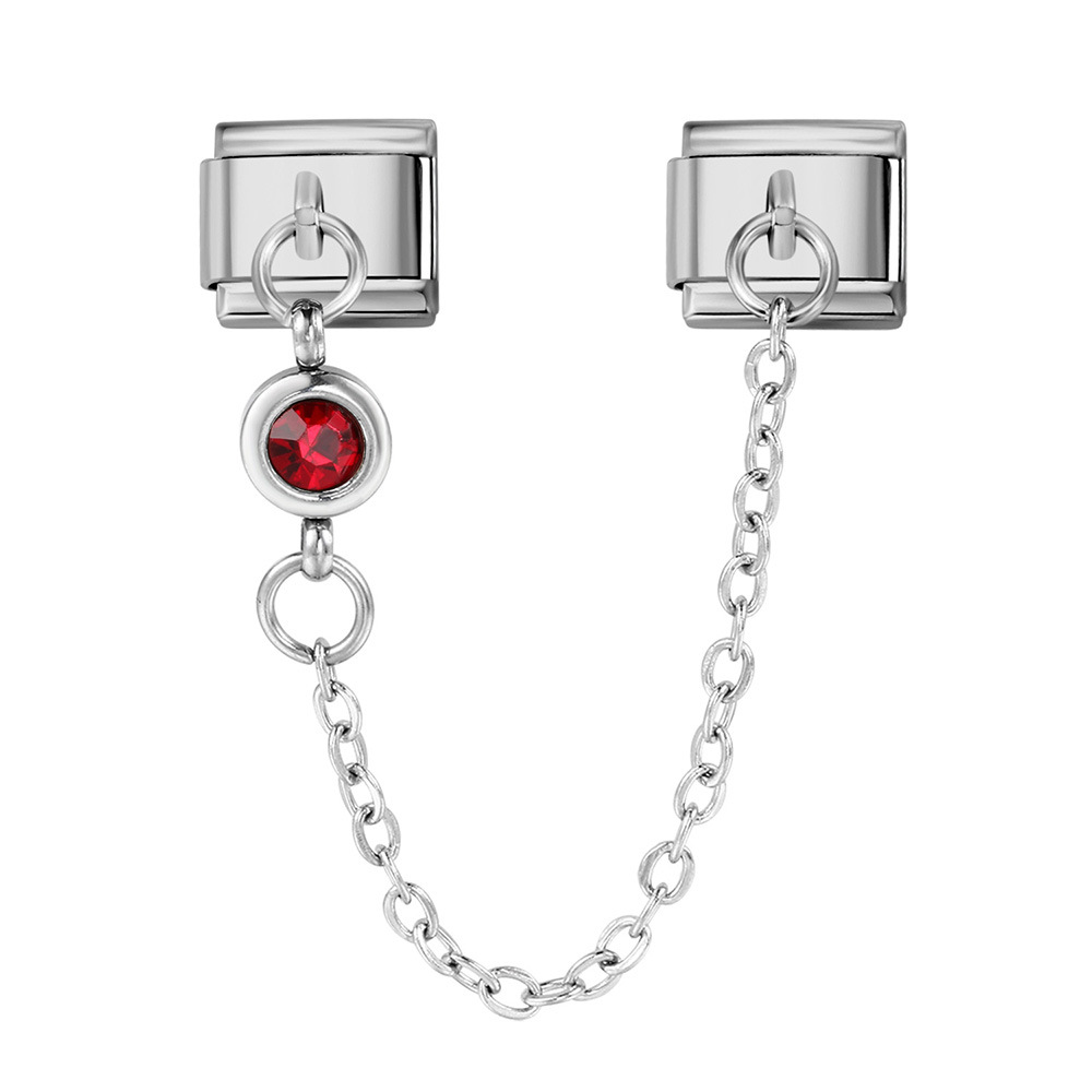 Double-hook 12 Birthstone Italian Modular Bracelet Creative DIY Elastic Spliced Titanium Steel Watch Strap Chain
