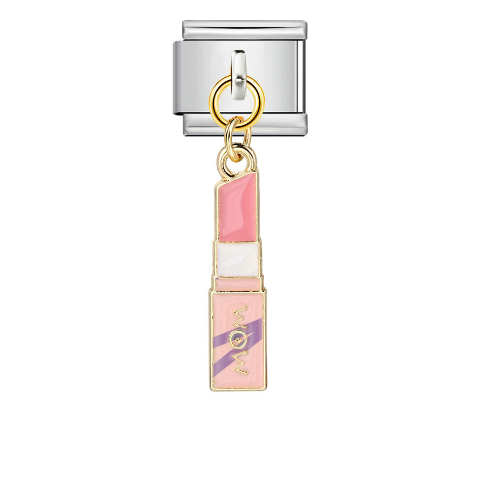 New cute pendant Italian modular bracelet with titanium steel hook, DIY oil-dripping elastic free splicing watch strap chain