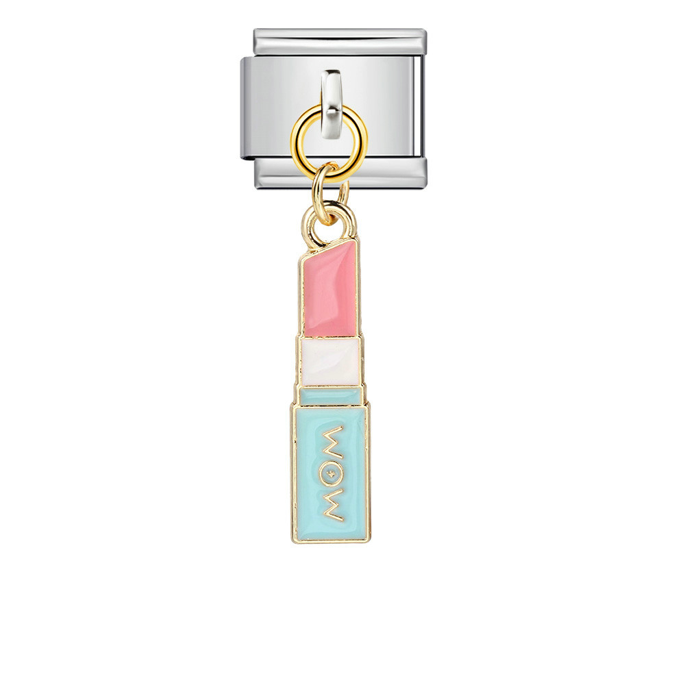 New cute pendant Italian modular bracelet with titanium steel hook, DIY oil-dripping elastic free splicing watch strap chain
