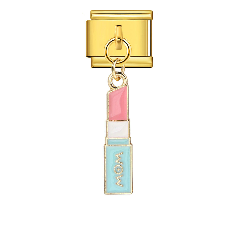 New cute pendant Italian modular bracelet with titanium steel hook, DIY oil-dripping elastic free splicing watch strap chain