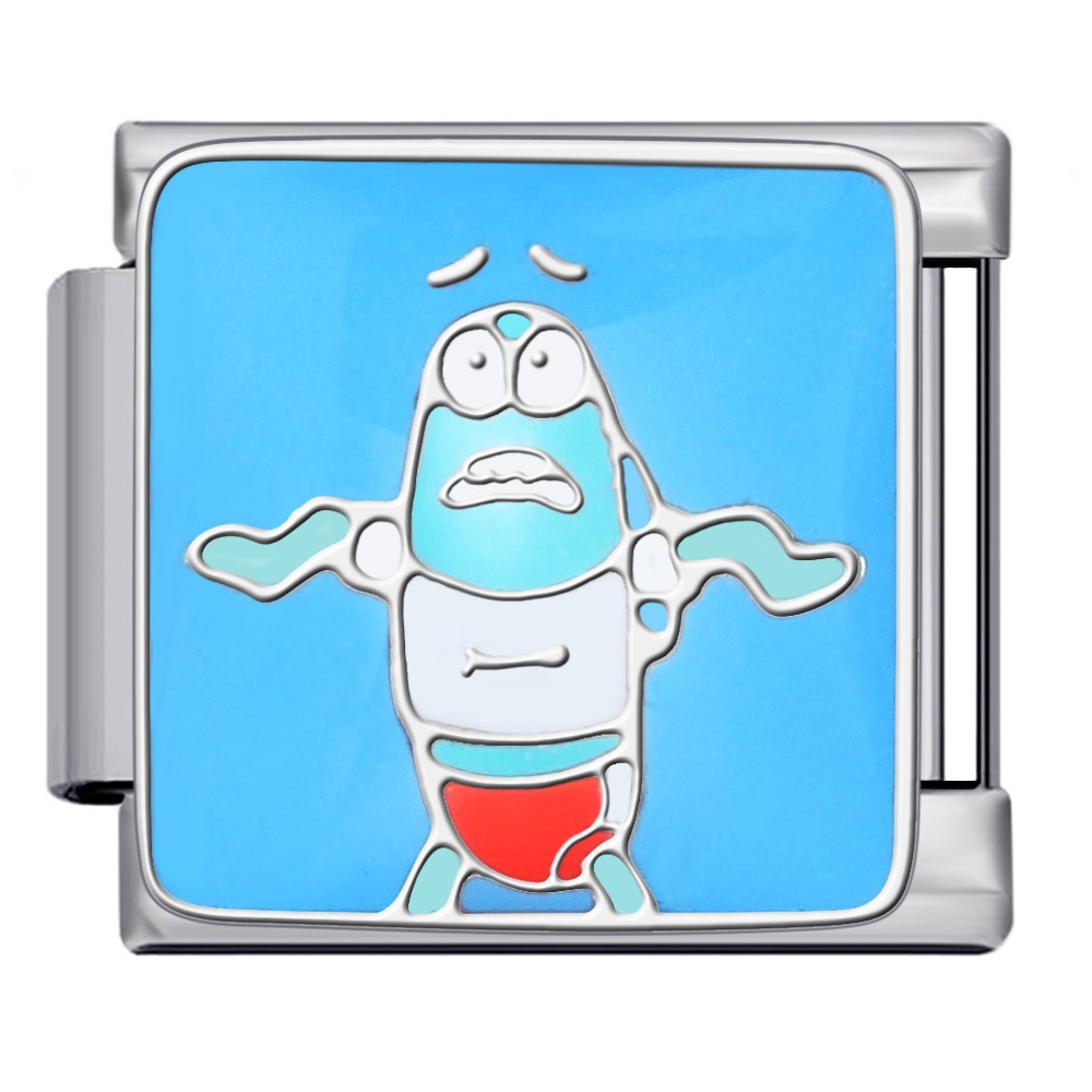 Cute Cartoon Character Series Titanium Steel Welded Oil Drip DIY Bracelet, Italian Modular Bracelet Accessories Wholesale