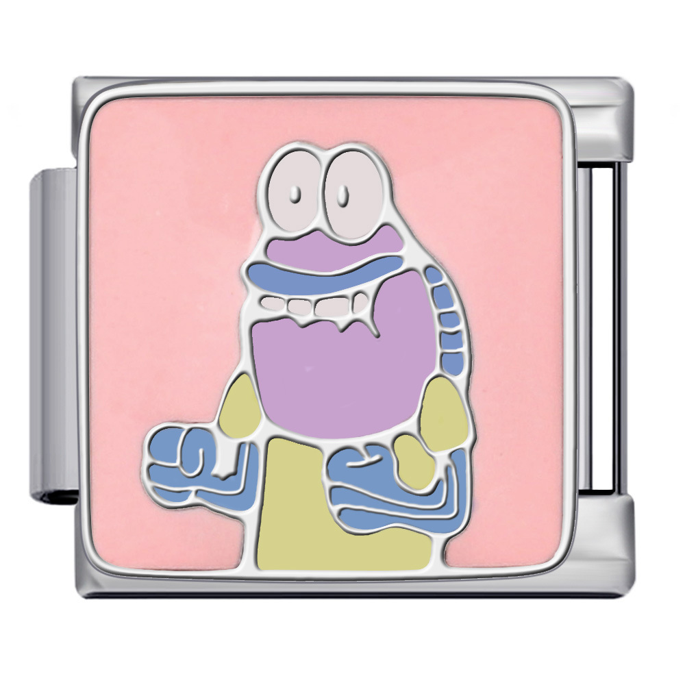 Cute Cartoon Character Series Titanium Steel Welded Oil Drip DIY Bracelet, Italian Modular Bracelet Accessories Wholesale