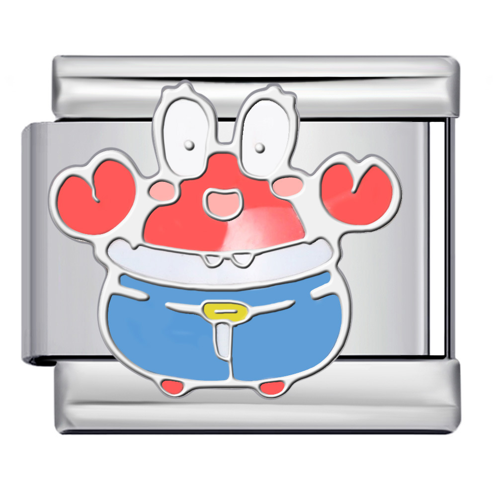 Cute Cartoon Character Series Titanium Steel Welded Oil Drip DIY Bracelet, Italian Modular Bracelet Accessories Wholesale