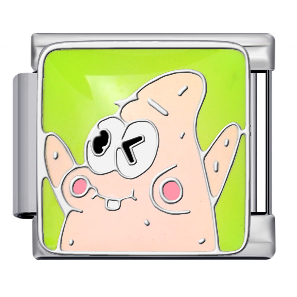Cute Cartoon Character Series Titanium Steel Welded Oil Drip DIY Bracelet, Italian Modular Bracelet Accessories Wholesale