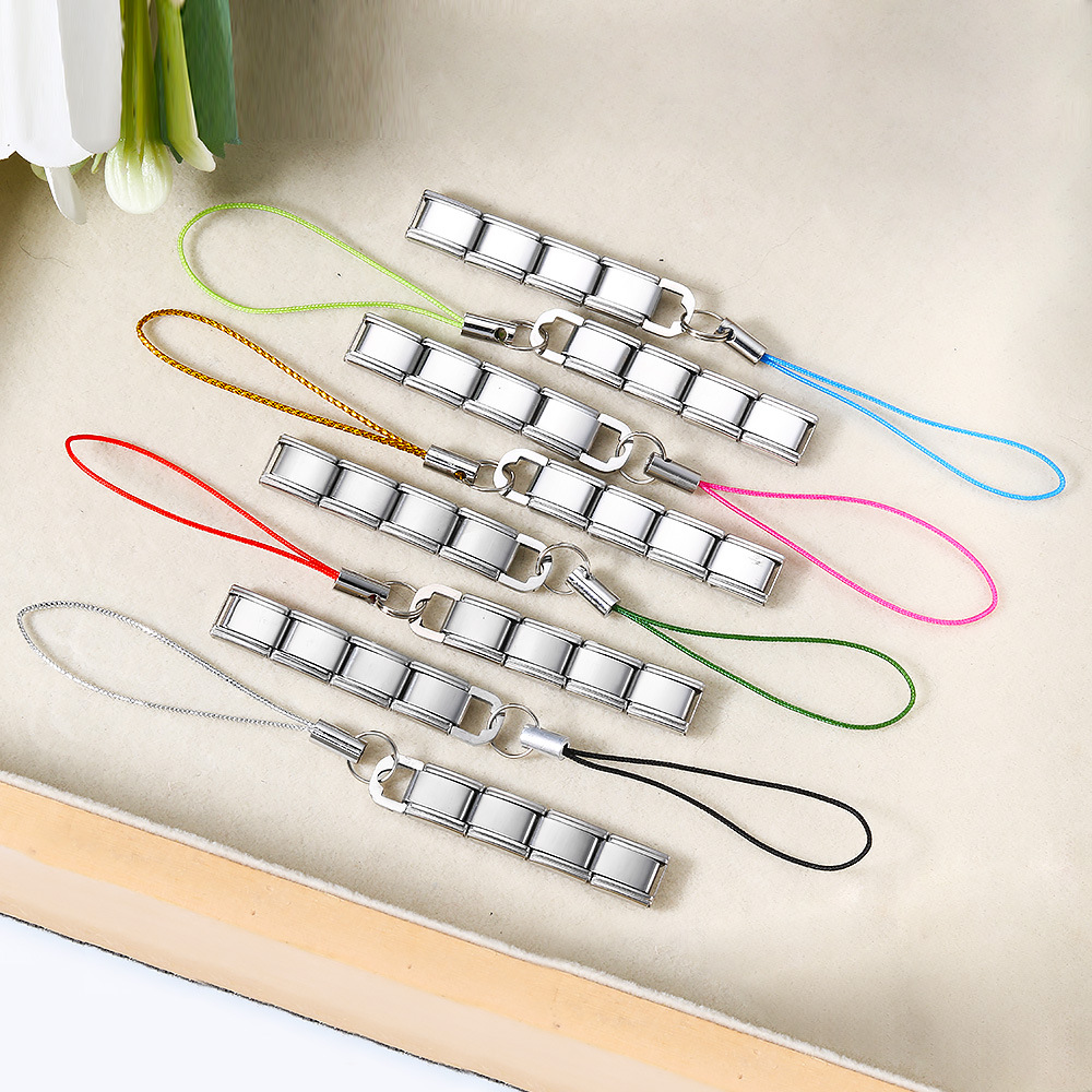 New colorful mobile phone strap with lobster buckle modular design, DIY keychain pendant, stainless steel watch strap chain
