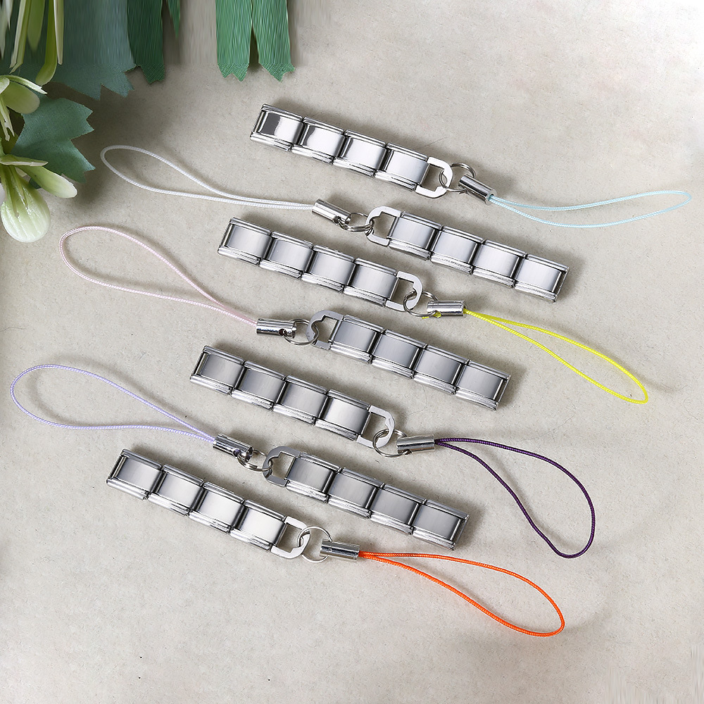 New colorful mobile phone strap with lobster buckle modular design, DIY keychain pendant, stainless steel watch strap chain