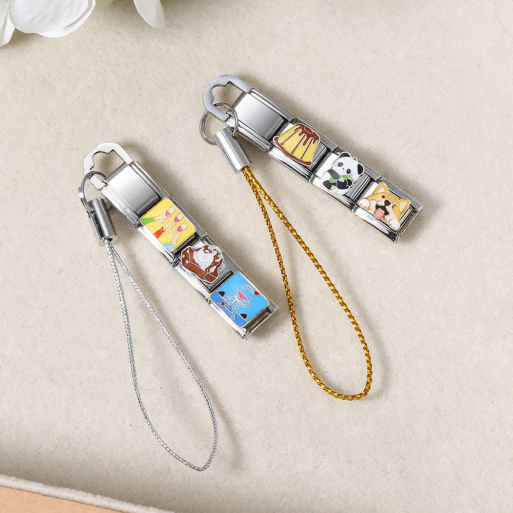 New colorful mobile phone strap with lobster buckle modular design, DIY keychain pendant, stainless steel watch strap chain