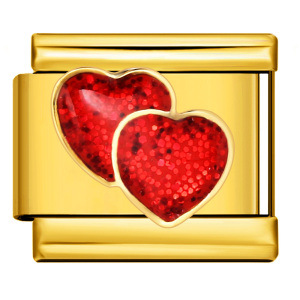 Wholesale of all-gold heart-shaped Italian modular bracelet, titanium steel welded and oil-dripping DIY elastic splicing watch strap chain.