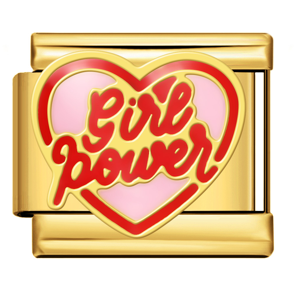 Wholesale of all-gold heart-shaped Italian modular bracelet, titanium steel welded and oil-dripping DIY elastic splicing watch strap chain.