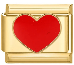 Wholesale of all-gold heart-shaped Italian modular bracelet, titanium steel welded and oil-dripping DIY elastic splicing watch strap chain.