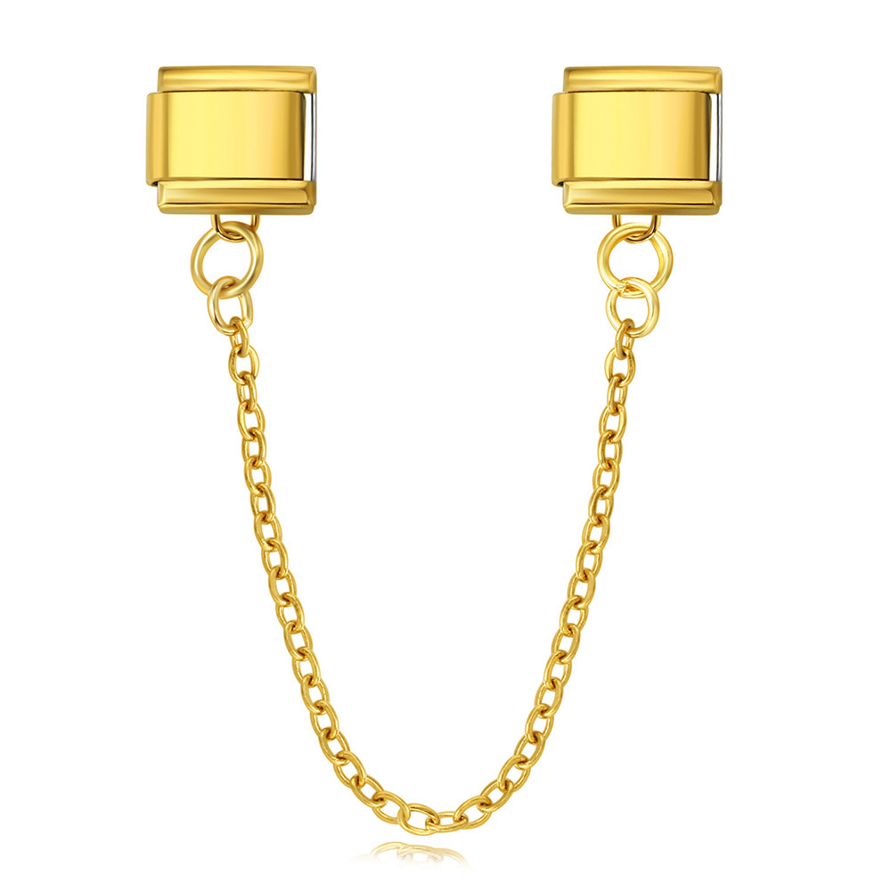 New trendy gold and silver double chain modular bracelet, titanium steel splicing bracelet, DIY jewelry accessory.