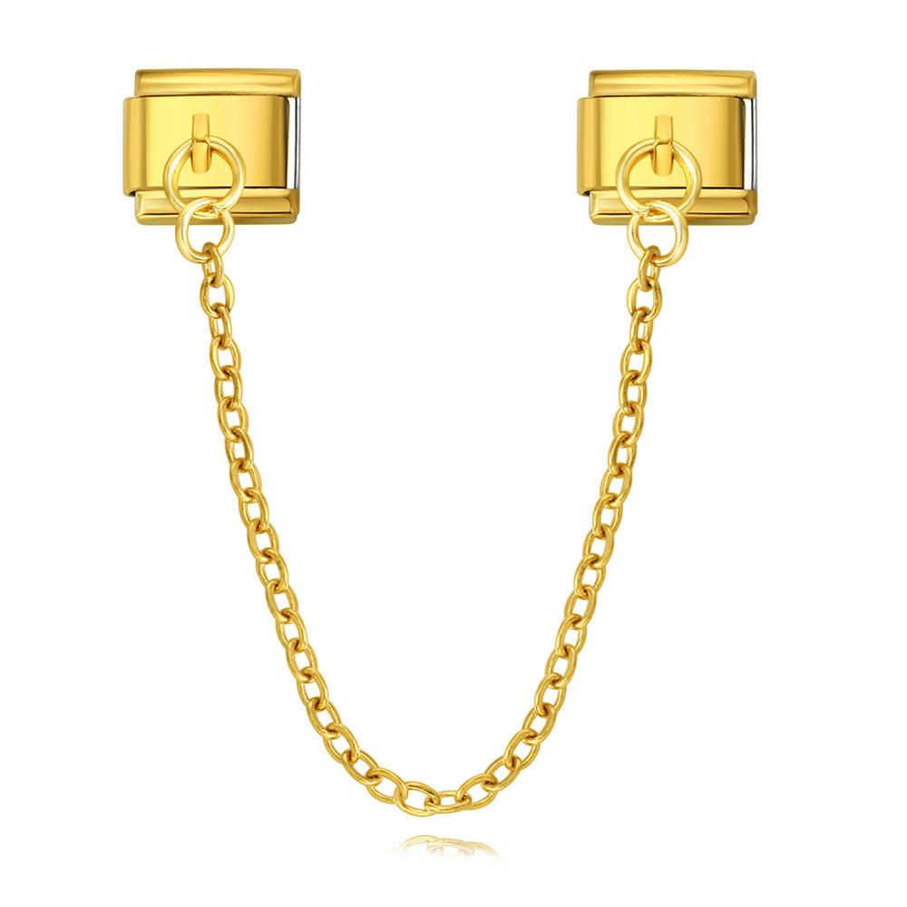New trendy gold and silver double chain modular bracelet, titanium steel splicing bracelet, DIY jewelry accessory.