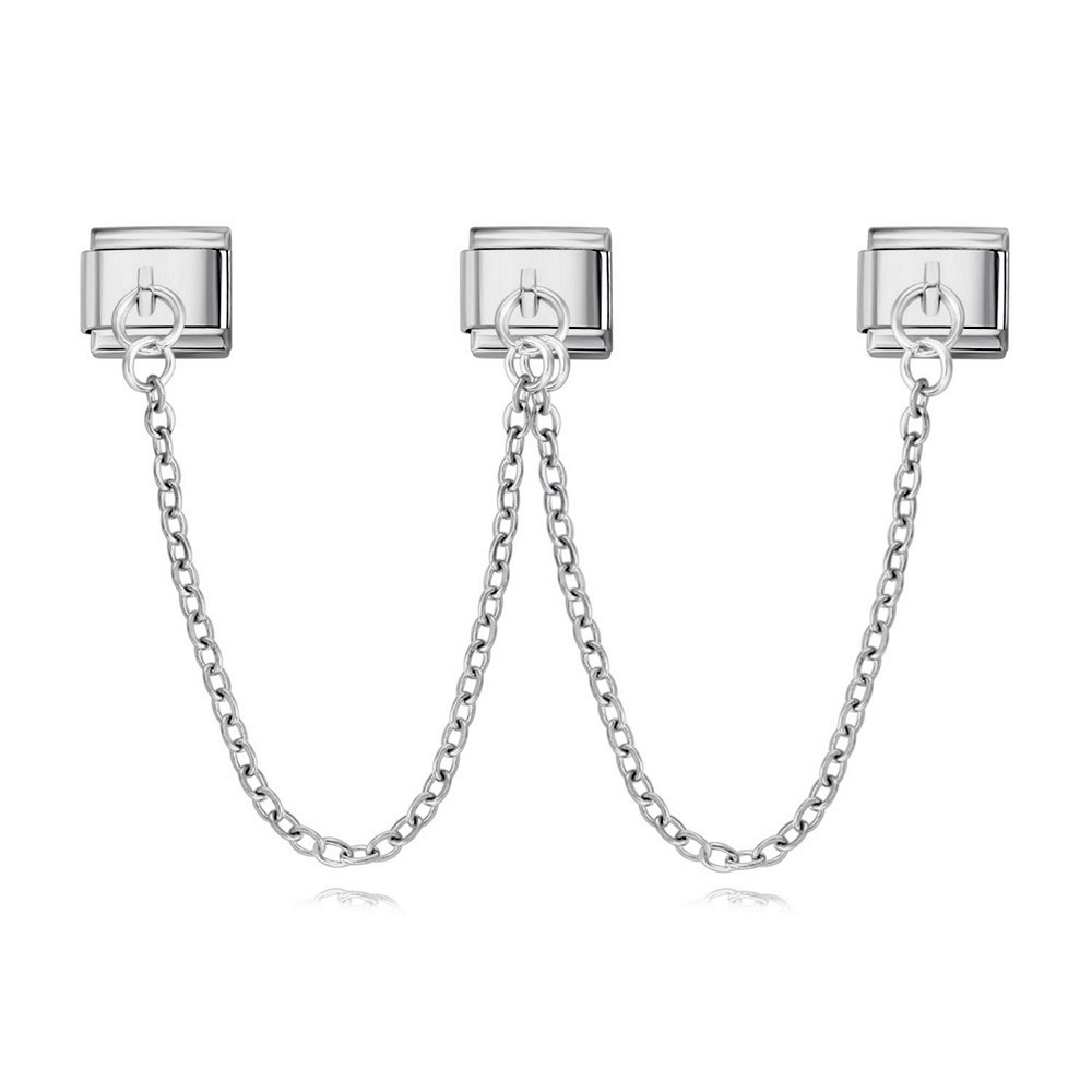 New trendy gold and silver double chain modular bracelet, titanium steel splicing bracelet, DIY jewelry accessory.