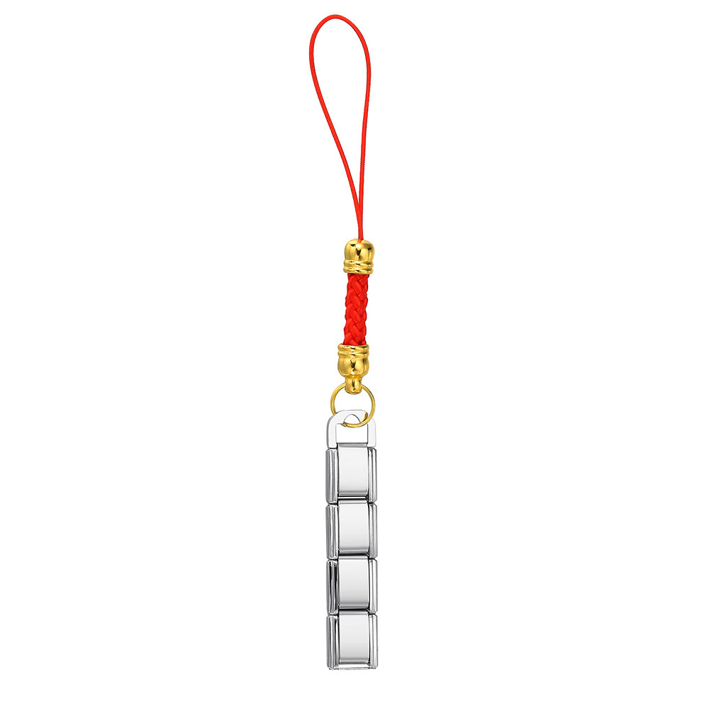 Fashionable colorful mobile phone strap modular bracelet DIY keychain gold-plated pendant stainless steel jewelry